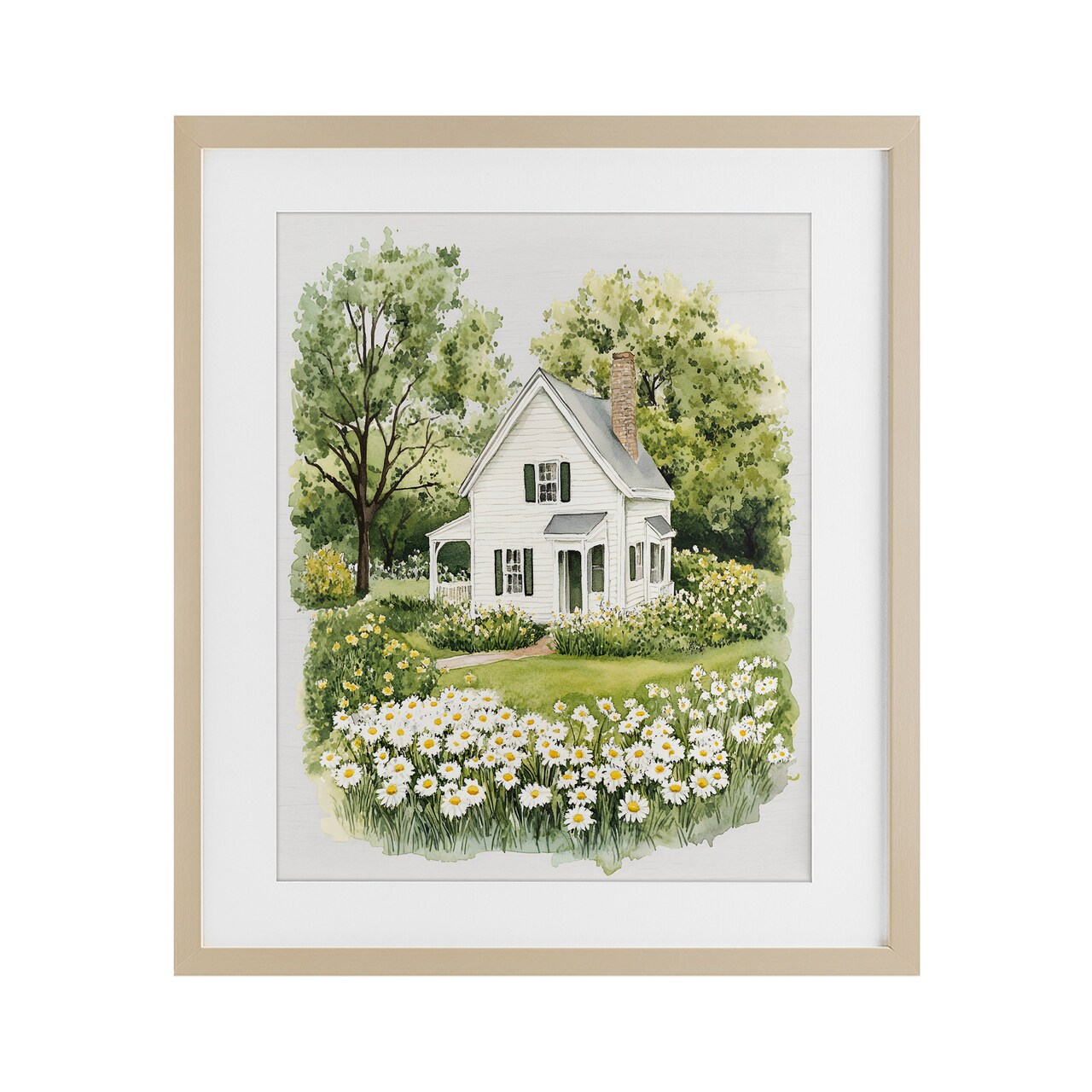 Stupell Industries Quaint Countryside Cottage Garden Framed Print Under Glass, design by Lettered and Lined